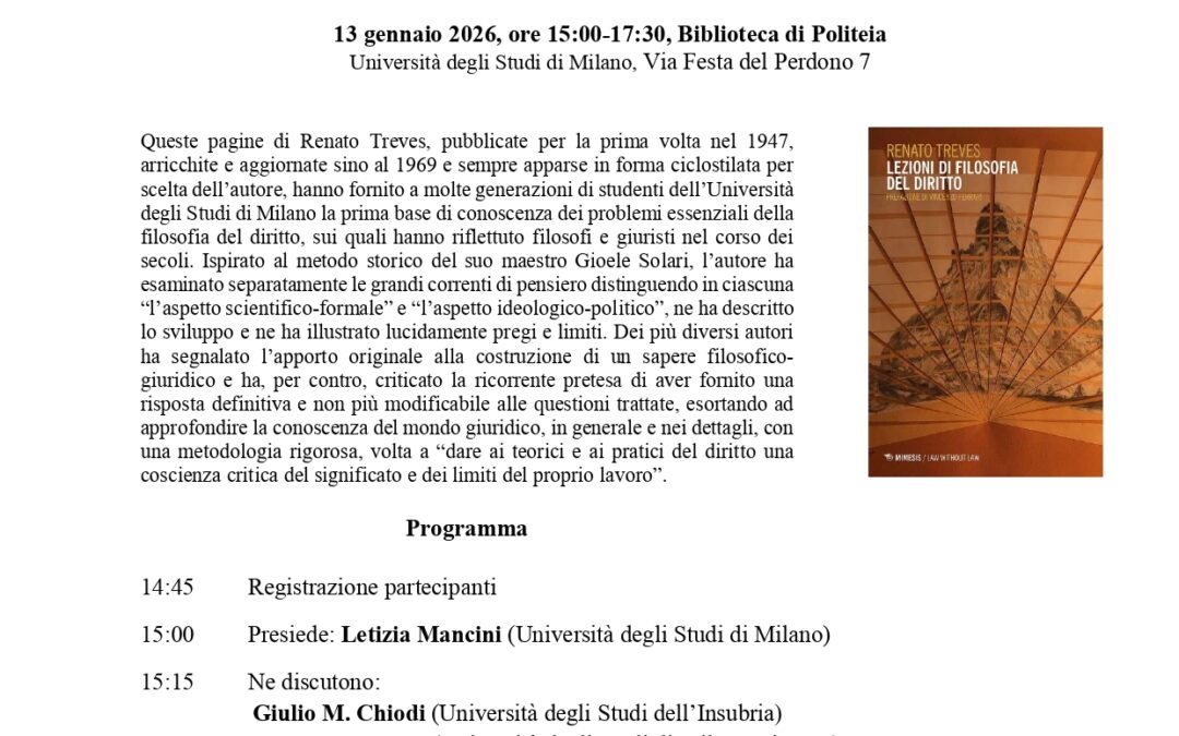 La concezione metodologica della filosofia del diritto di Renato Treves